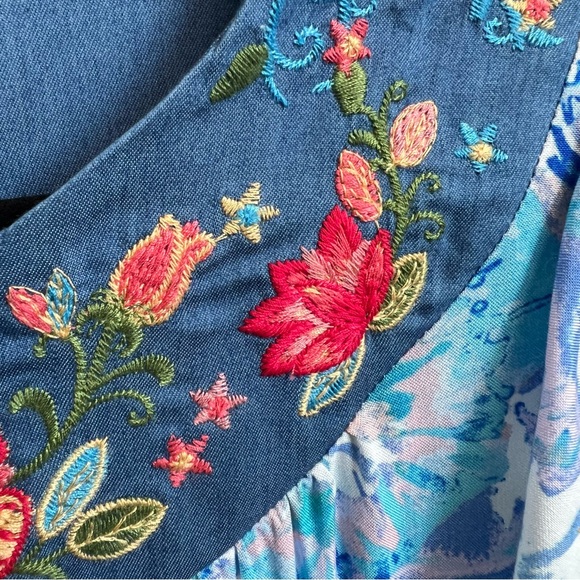 Savanna Jane Floral Embroidered Cap Split Sleeve Size M - Picture 4 of 8